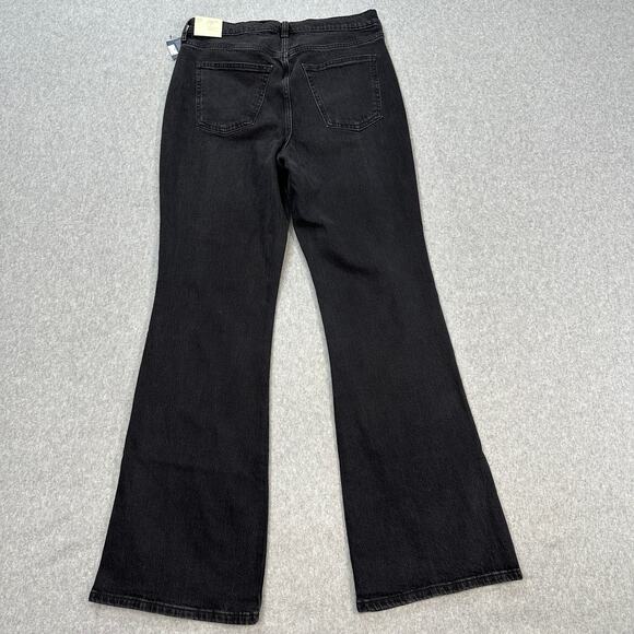 Universal Thread Jeans WMNS 10R Black Wash Denim HighRise Flare Comfort Stretch - Picture 5 of 11